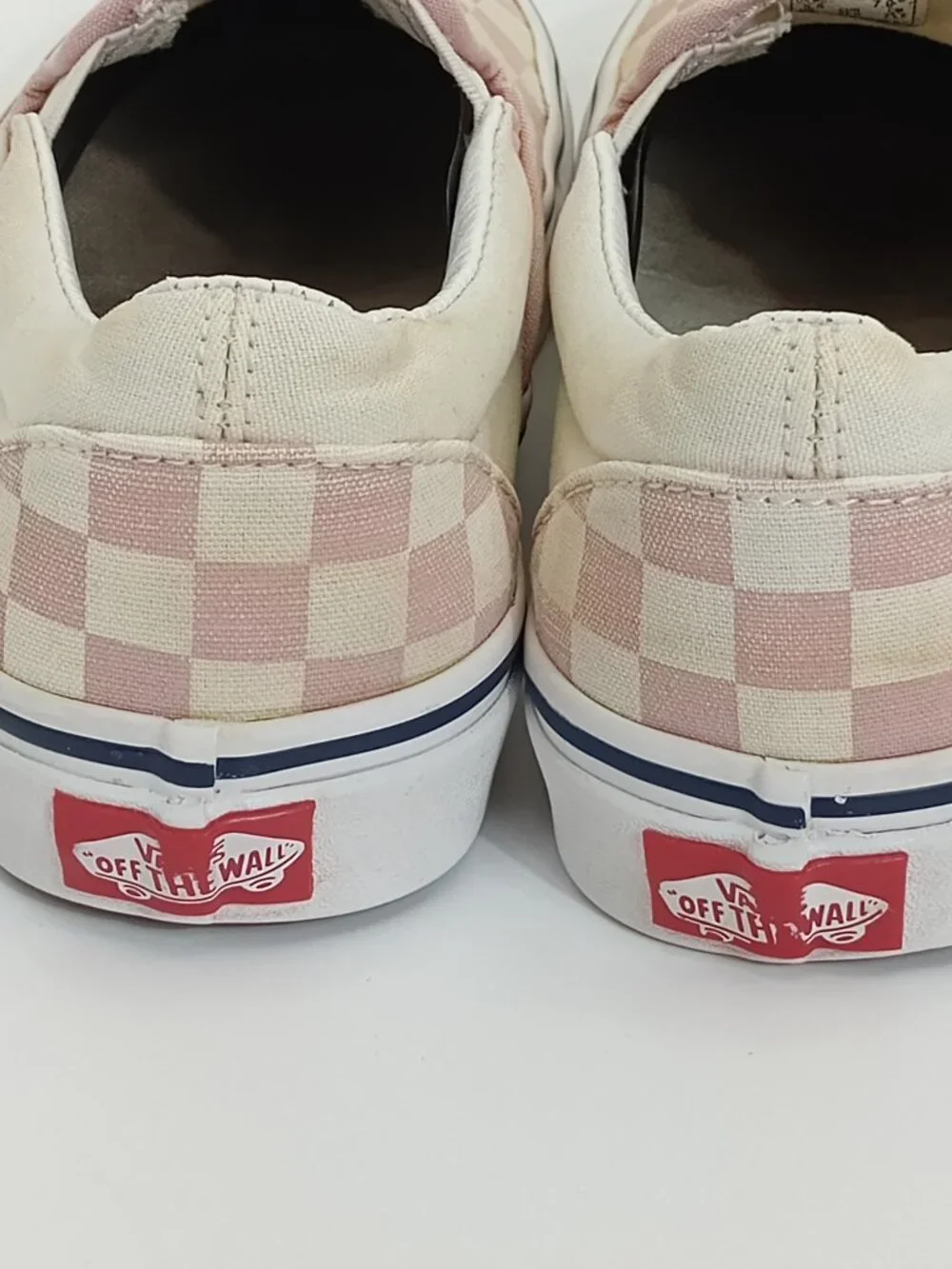 Vans Classic Slip-On Pink White Checkerboard Sneakers Women's Size 7